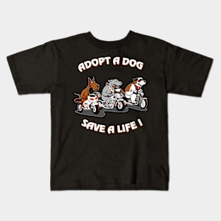 Adopt A Dog Save A Life Kids T-Shirt